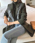 Faux Leather Panel Tailored Jacket